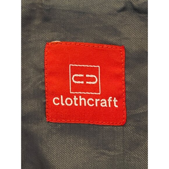 Mens Clothcraft Virgin Wool Blend Peacoat Large Double-Breasted Charcoal - Picture 4 of 16